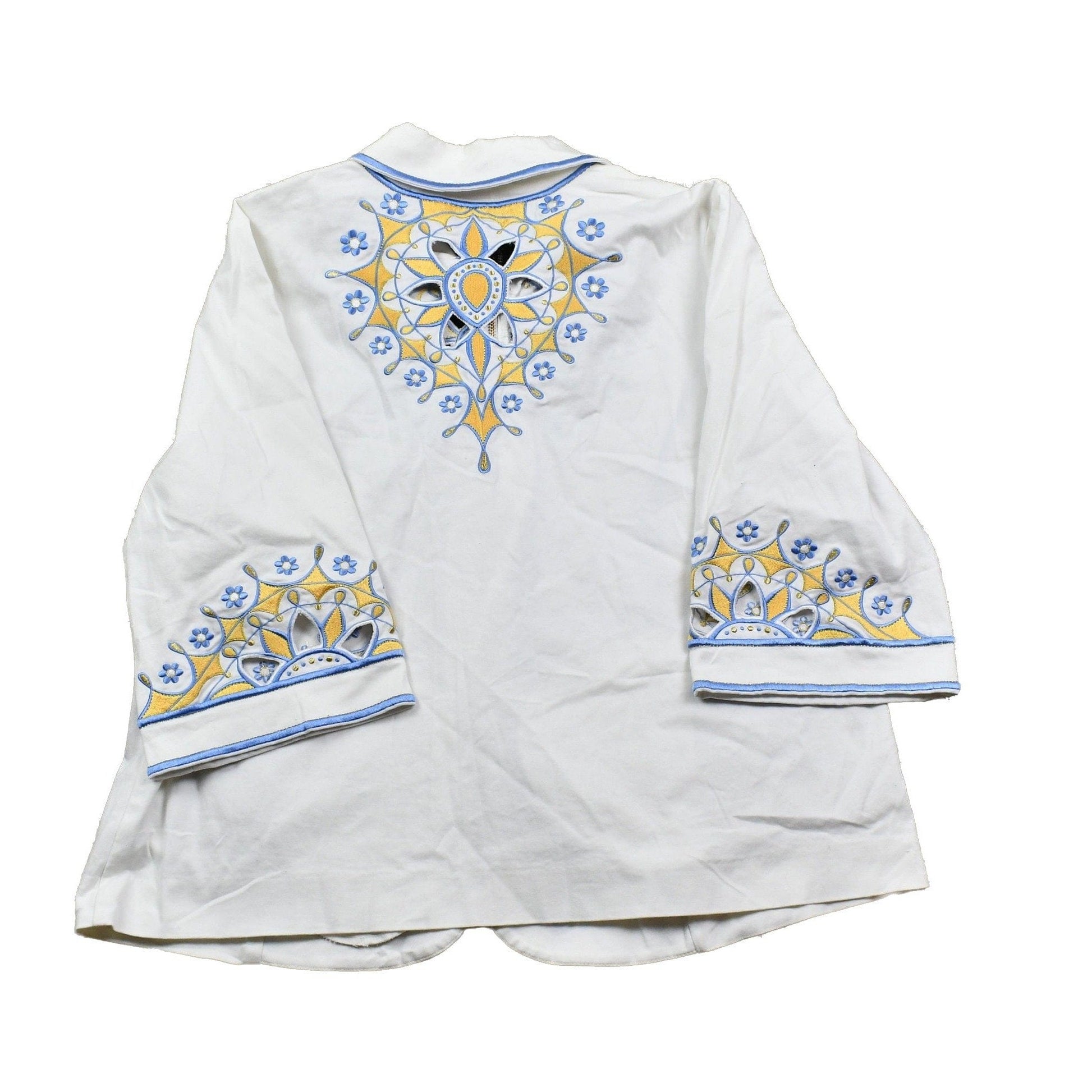 Vintage 1980s Bob Mackie Wearable Art Full Zip Light Coat Women's M-L from propervintagecanada