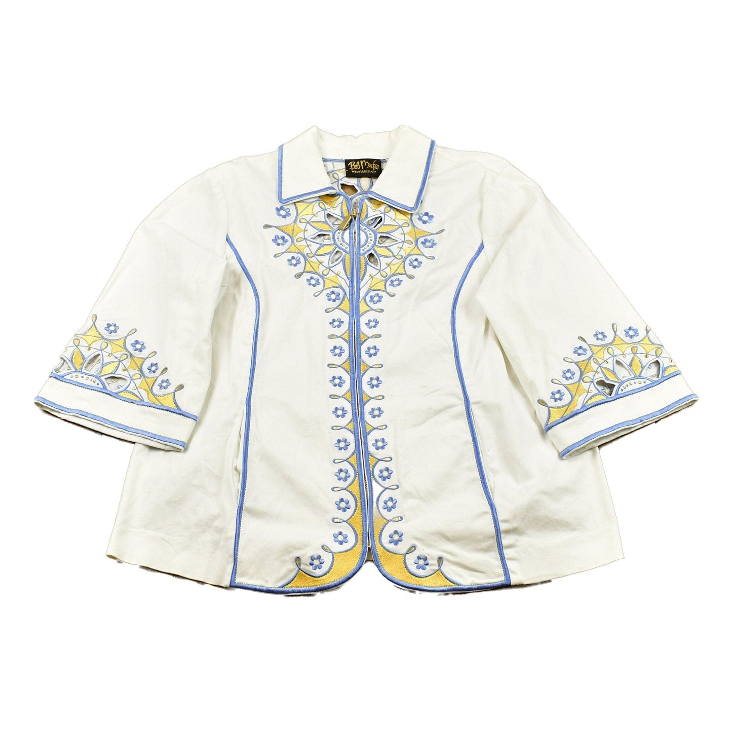 Vintage 1980s Bob Mackie Wearable Art Full Zip Light Coat Women's M-L from propervintagecanada