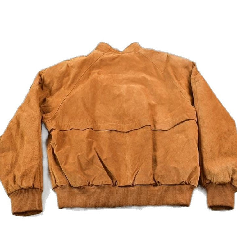 Vintage 1980s Boston Traders Suede Leather Bomber Jacket Men's XL from propervintagecanada