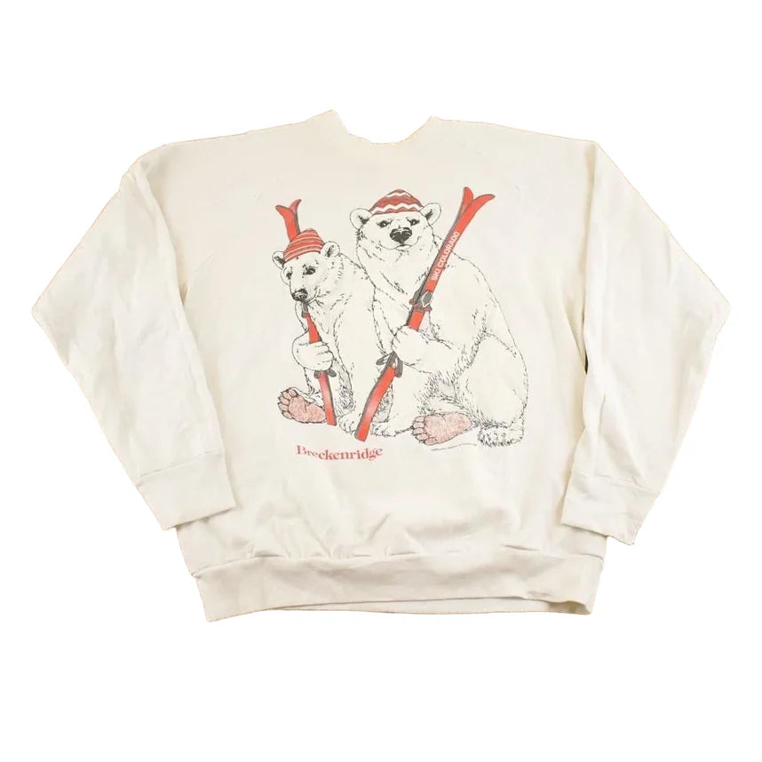 Vintage 1980s Breckenridge Ski Polar Bear Souvenir Crewneck Sweatshirt Mens L from propervintagecanada