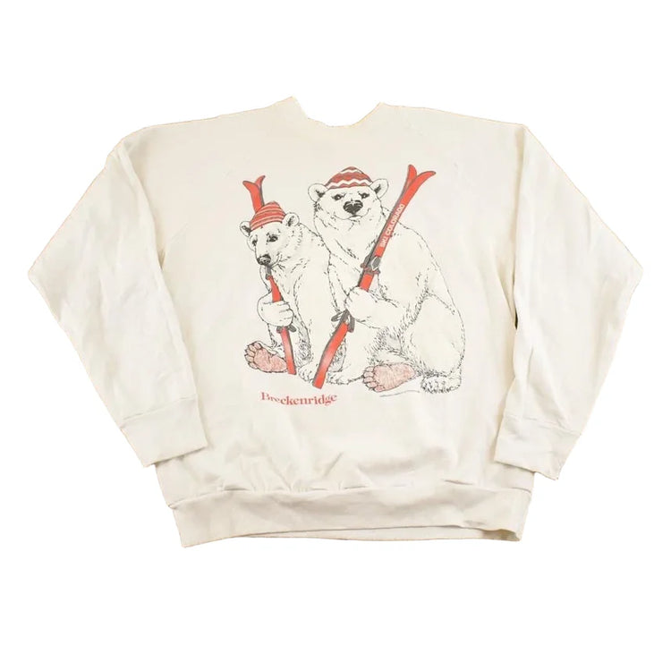 Vintage 1980s Breckenridge Ski Polar Bear Souvenir Crewneck Sweatshirt Mens L from propervintagecanada