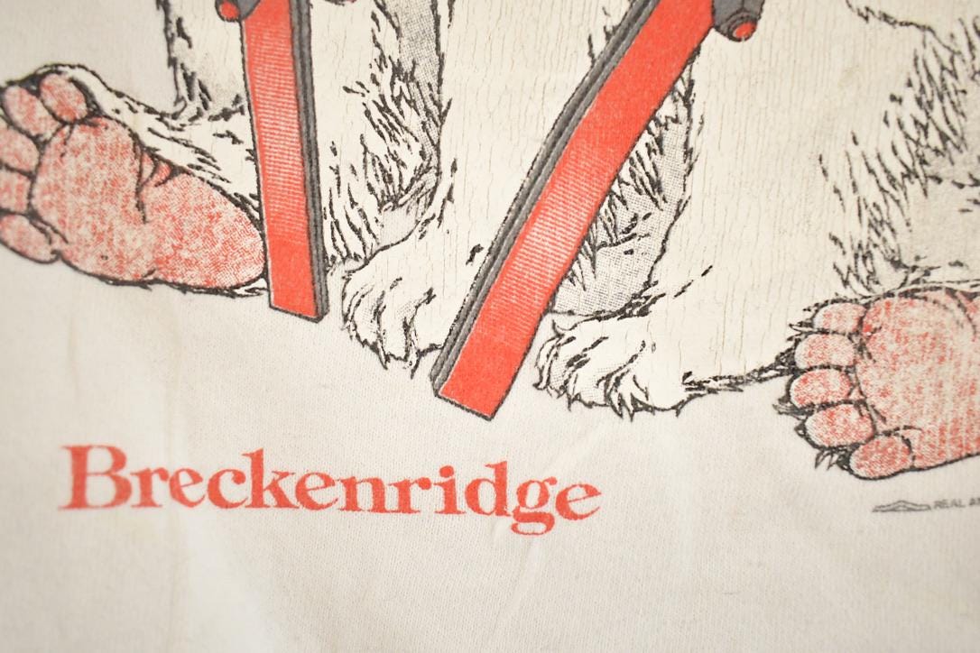 Vintage 1980s Breckenridge Ski Polar Bear Souvenir Crewneck Sweatshirt Mens L from propervintagecanada