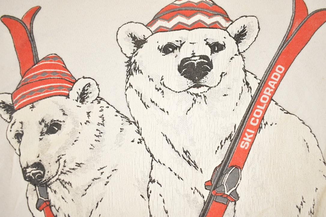 Vintage 1980s Breckenridge Ski Polar Bear Souvenir Crewneck Sweatshirt Mens L from propervintagecanada