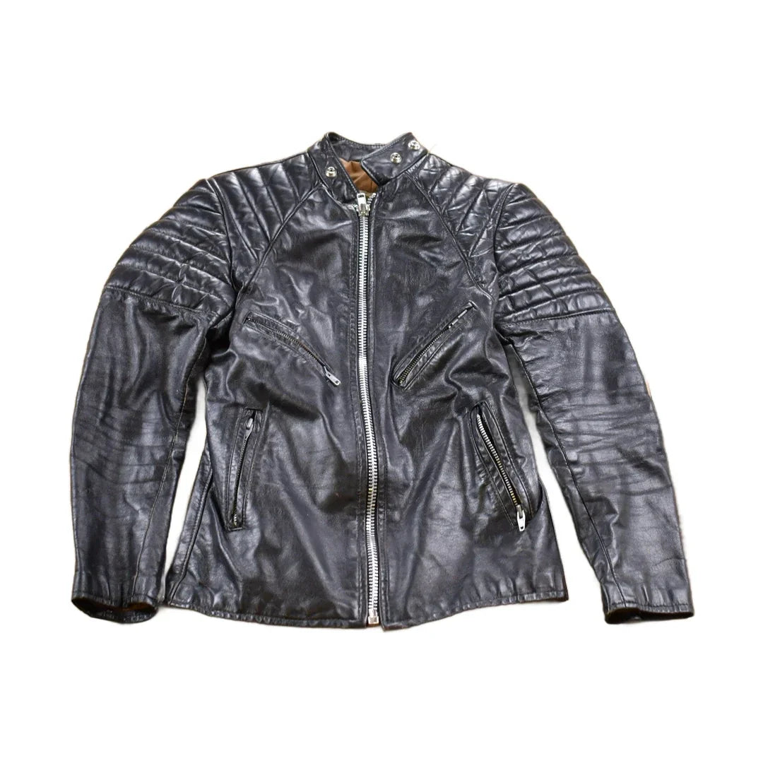 Vintage 1980s Brimaco Leather Cafe Racer Jacket Men's XS from propervintagecanada