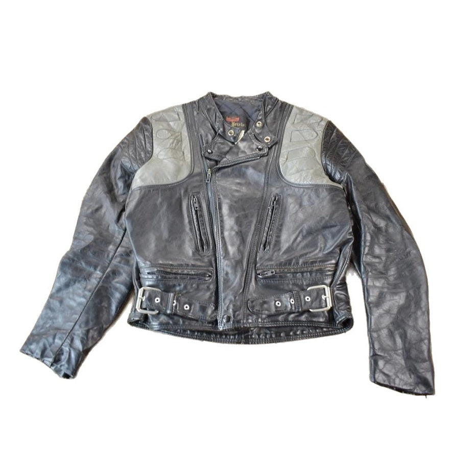 Vintage 1980s Bristol Leather Café Racer Jacket Men's Small from propervintagecanada