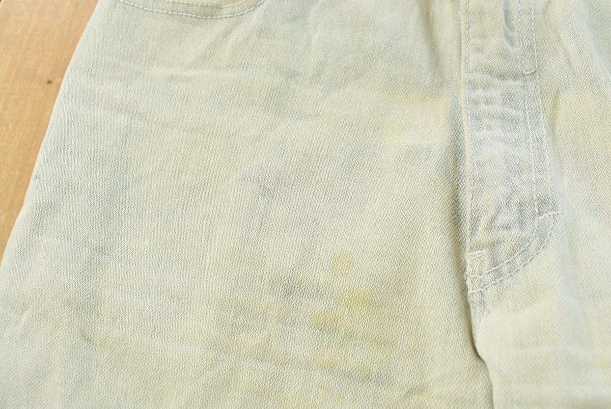 Vintage 1980s Britania Distressed Flare Denim Blue Jeans 30 x 30.5 from propervintagecanada