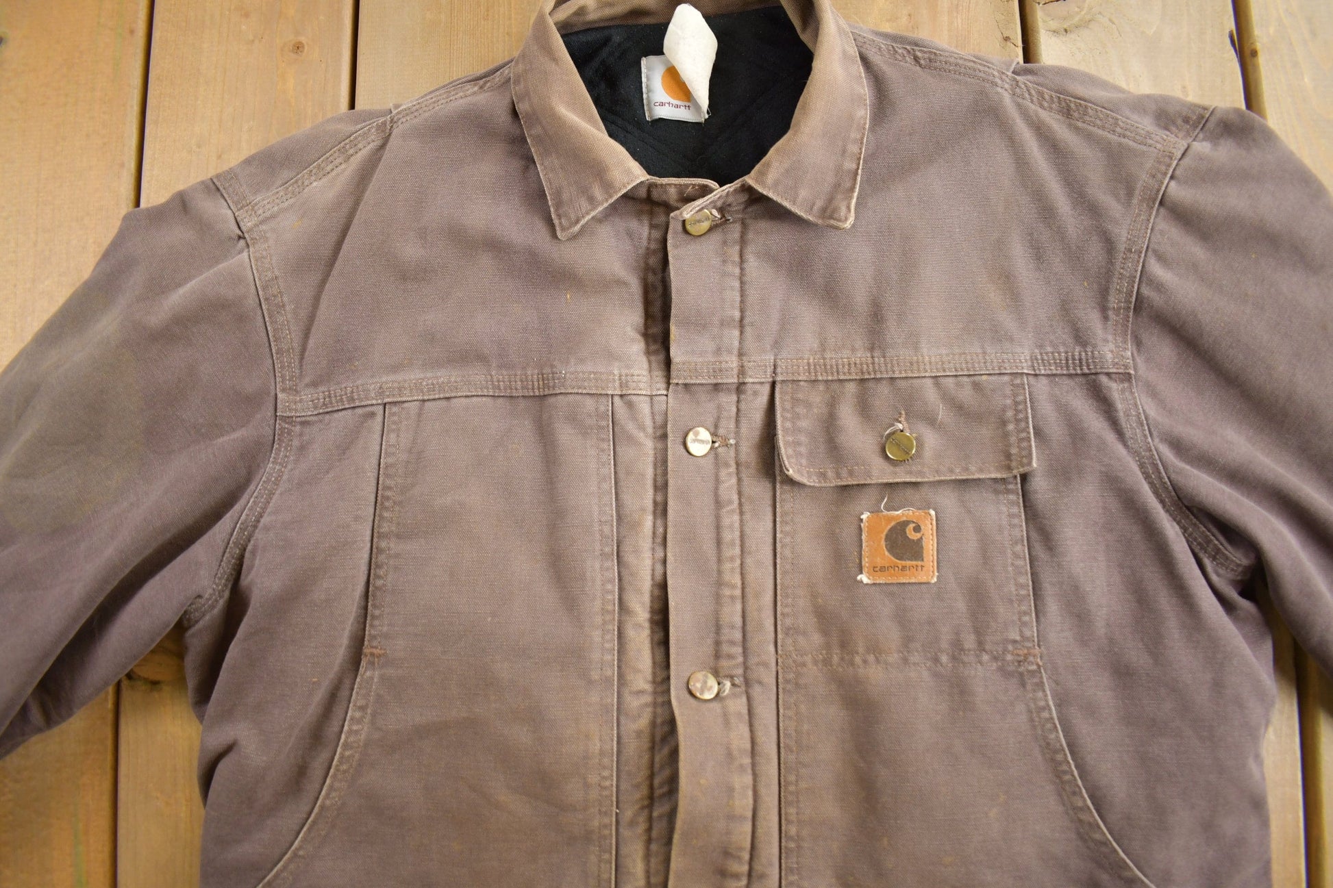 Vintage 1980s Brown Carhartt Field Coat Men's 2XL from propervintagecanada