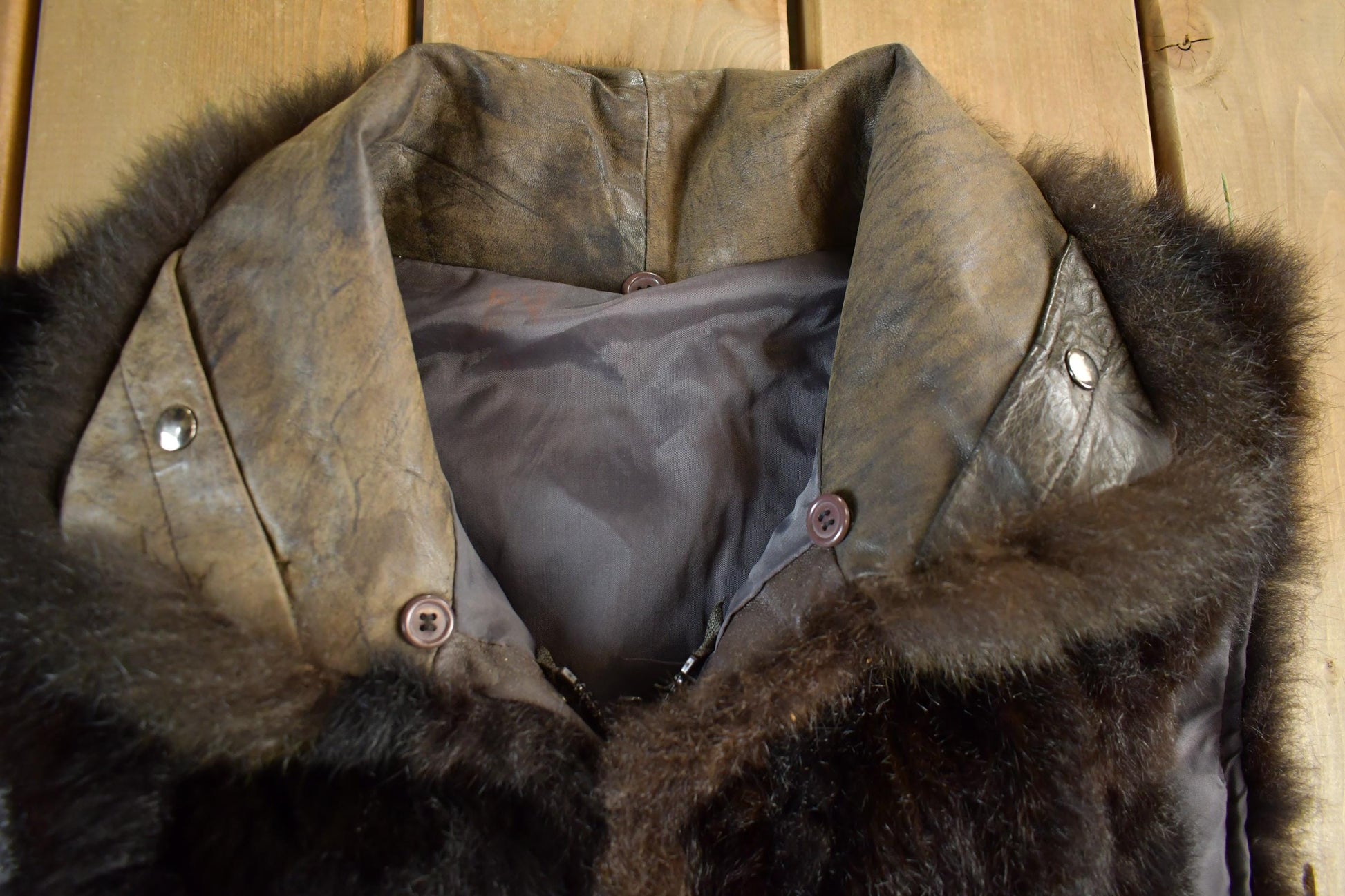 Vintage 1980s Brown Fur Zip Up Vest Jacket Women's Small from propervintagecanada