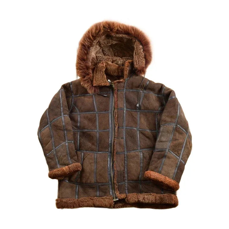 Vintage 1980s Brown Shearling Bomber Jacket from propervintagecanada