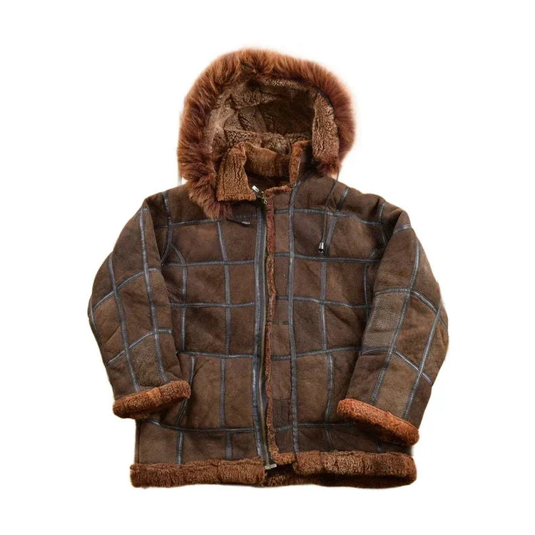 Vintage 1980s Brown Shearling Bomber Jacket from propervintagecanada