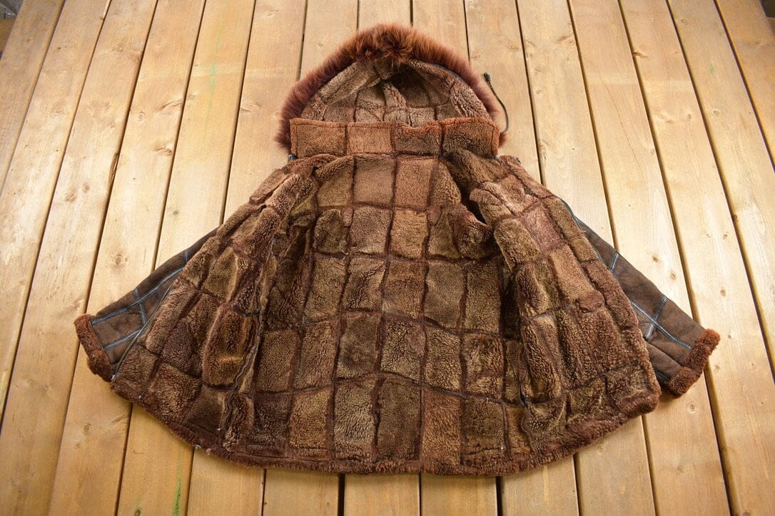 Vintage 1980s Brown Shearling Bomber Jacket from propervintagecanada