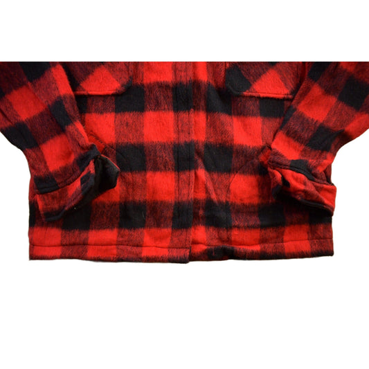 Vintage 1980s Buffalo Plaid Wool Button Up Shirt Men's Medium from propervintagecanada