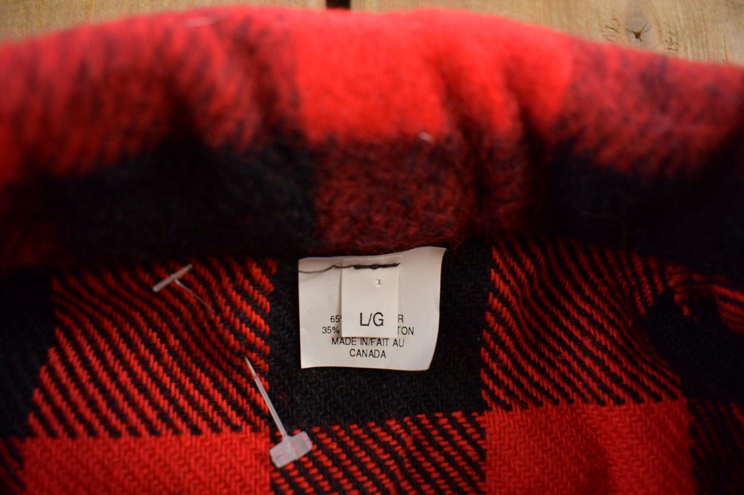 Vintage 1980s Buffalo Plaid Wool Button Up Shirt Men's Medium from propervintagecanada