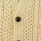 Vintage 1980s Bunratty Hand Knit Wool 3D Cable Knit Cardigan Sweater Men's Large from propervintagecanada