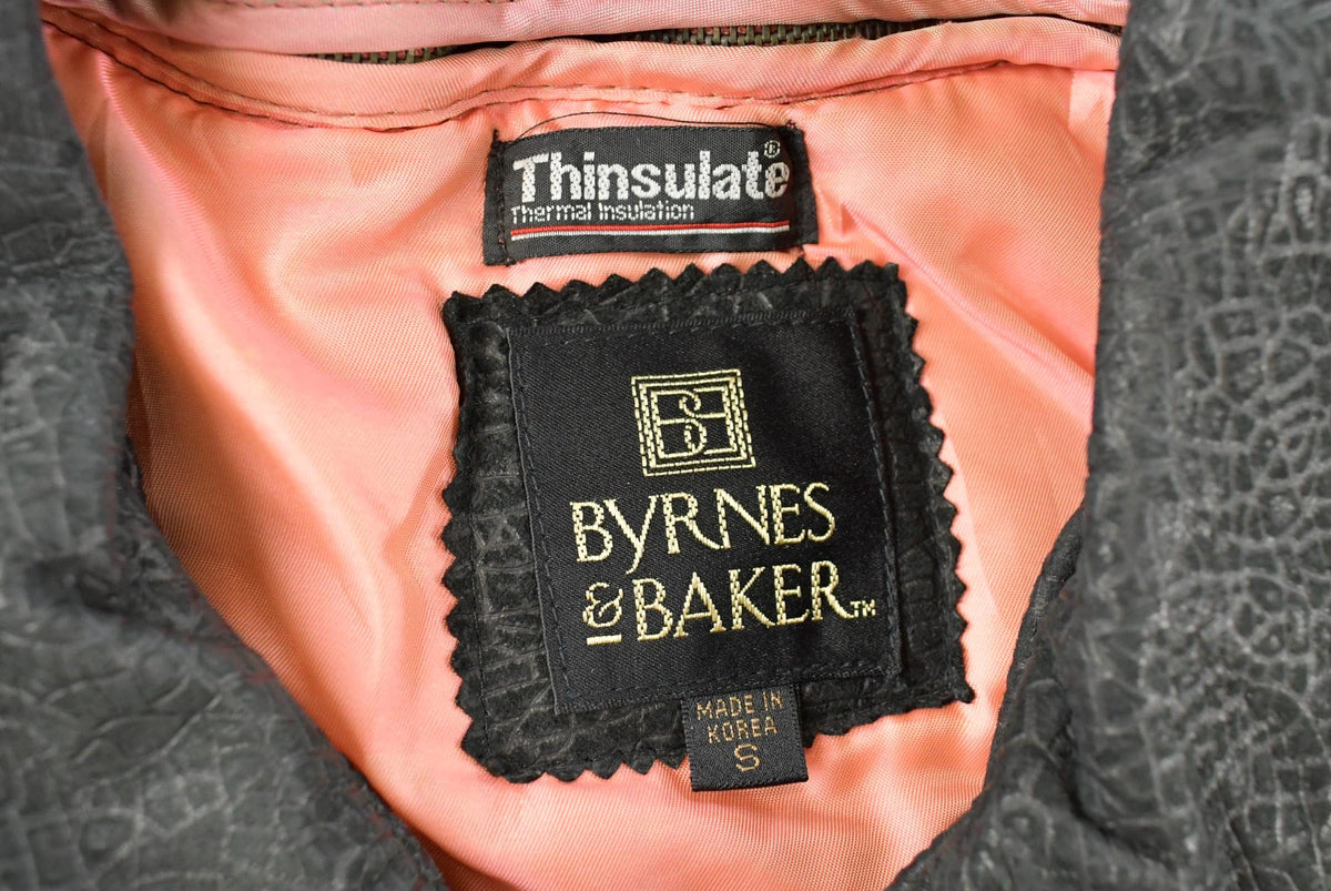 Vintage 1980s Byrnes & Baker Thinsulate Leather Bomber Jacket Women's L / Made in Korea / Outerwear / 80s Streetwear from propervintagecanada