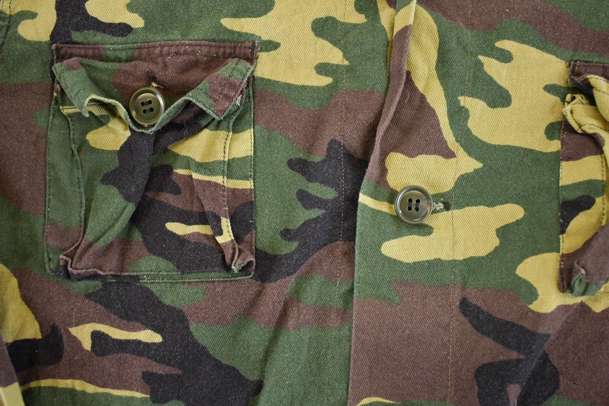 Vintage 1980s Caliber Sportsman Apparel Camo Button Up Shirt Men's L from propervintagecanada