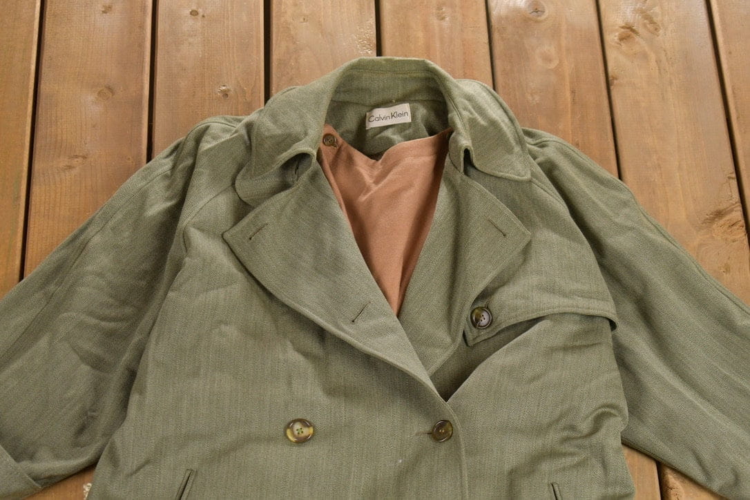 Vintage 1980s Calvin Klein Trench Coat from propervintagecanada