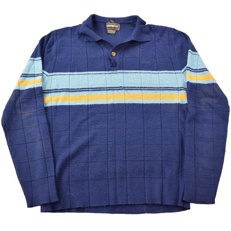 Vintage 1980s Campus Color Block Striped Acrylic Sweater from propervintagecanada