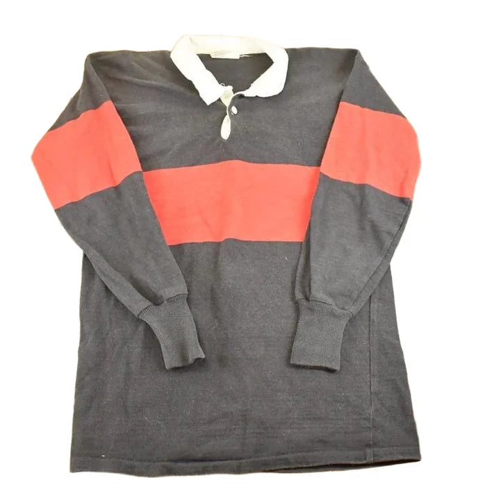 Vintage 1980s Canterbury Striped Rugby Button Up Shirt Men's M from propervintagecanada