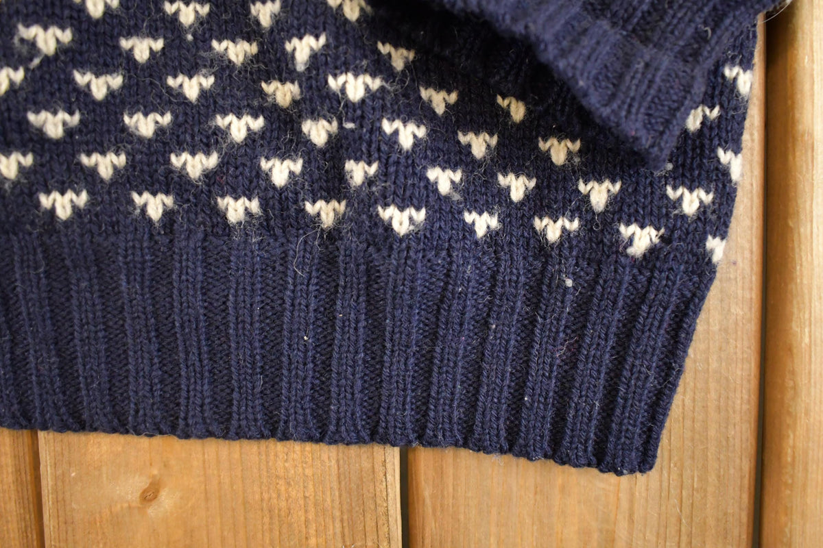 Vintage 1980s Canvasback Bay AOP Fighting Buck Wool Knit Crewneck Sweater Women's M from propervintagecanada