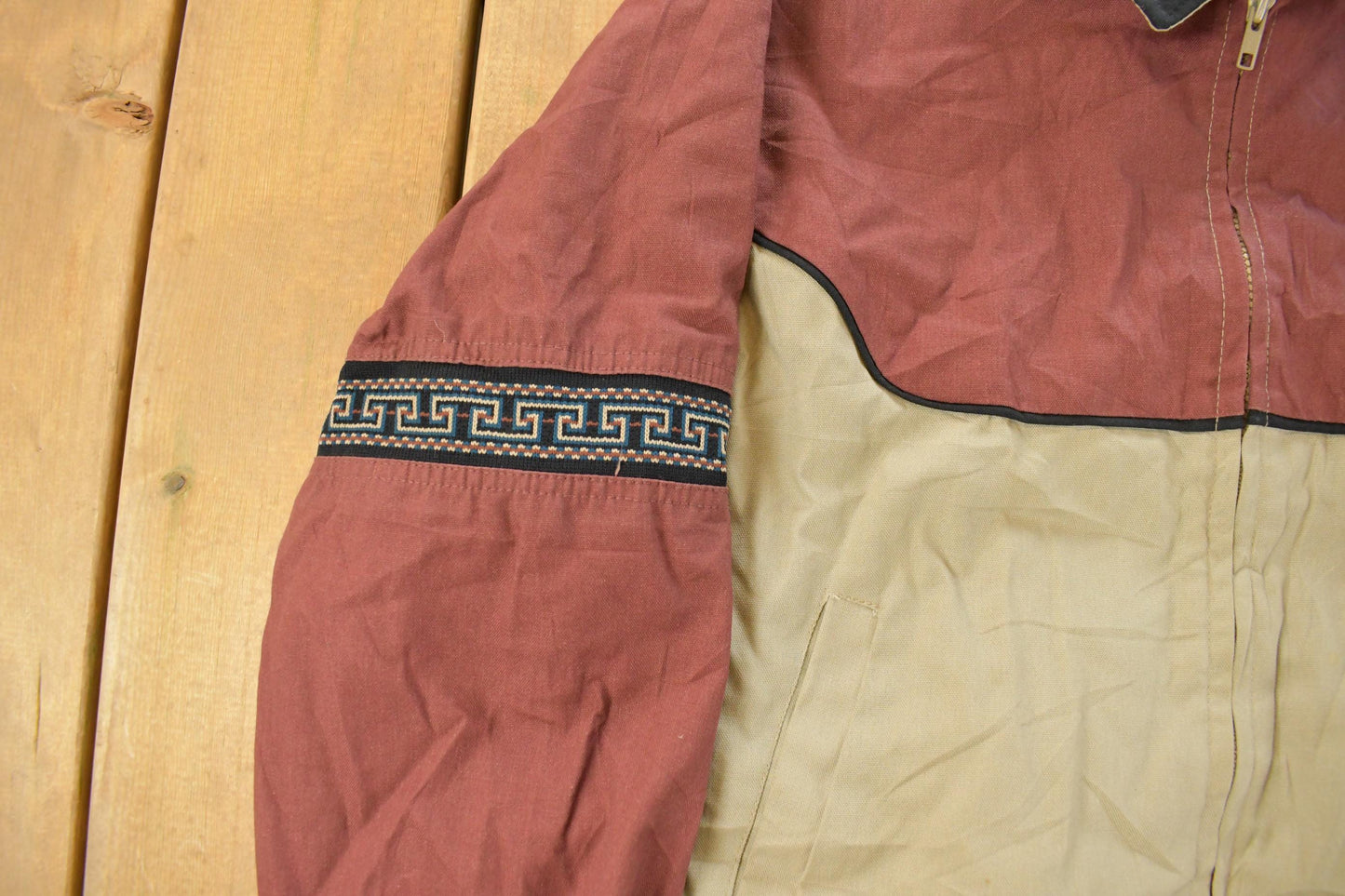 Vintage 1980s Canyon Guide Aztec Jacket Men's Medium / 80s Made In USA / Western / Fall Outerwear / Streetwear / Fall Jacket / Aztec Trim from propervintagecanada