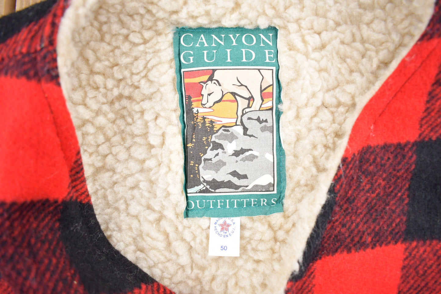 Vintage 1980s Canyon Guide Outfitters Buffalo Plaid Fleece Lined Vest Men's 2XL from propervintagecanada
