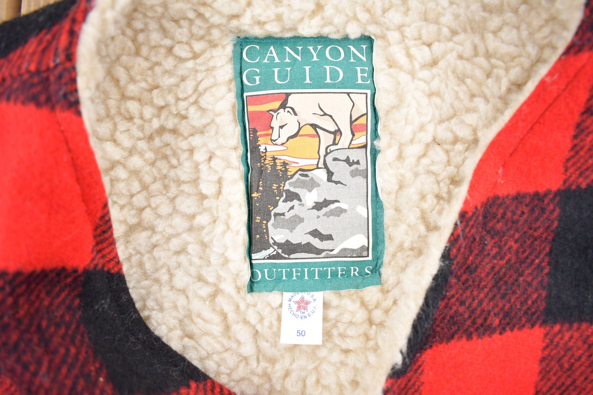 Vintage 1980s Canyon Guide Outfitters Buffalo Plaid Fleece Lined Vest Men's 2XL from propervintagecanada