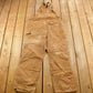 Vintage 1980s Carhartt Beige Canvas Double Knee Overalls Men's 40 x 26 from propervintagecanada