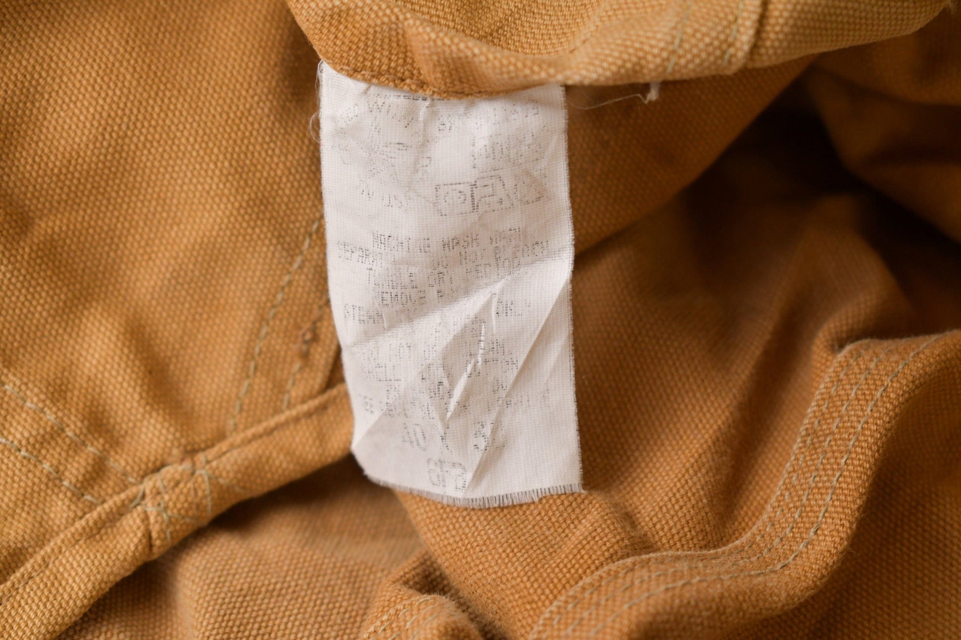 Vintage 1980s Carhartt Beige Canvas Double Knee Overalls Men's 40 x 30 from propervintagecanada