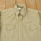 Vintage 1980s Carhartt Beige Snap Button Up Shirt Men's Large from propervintagecanada