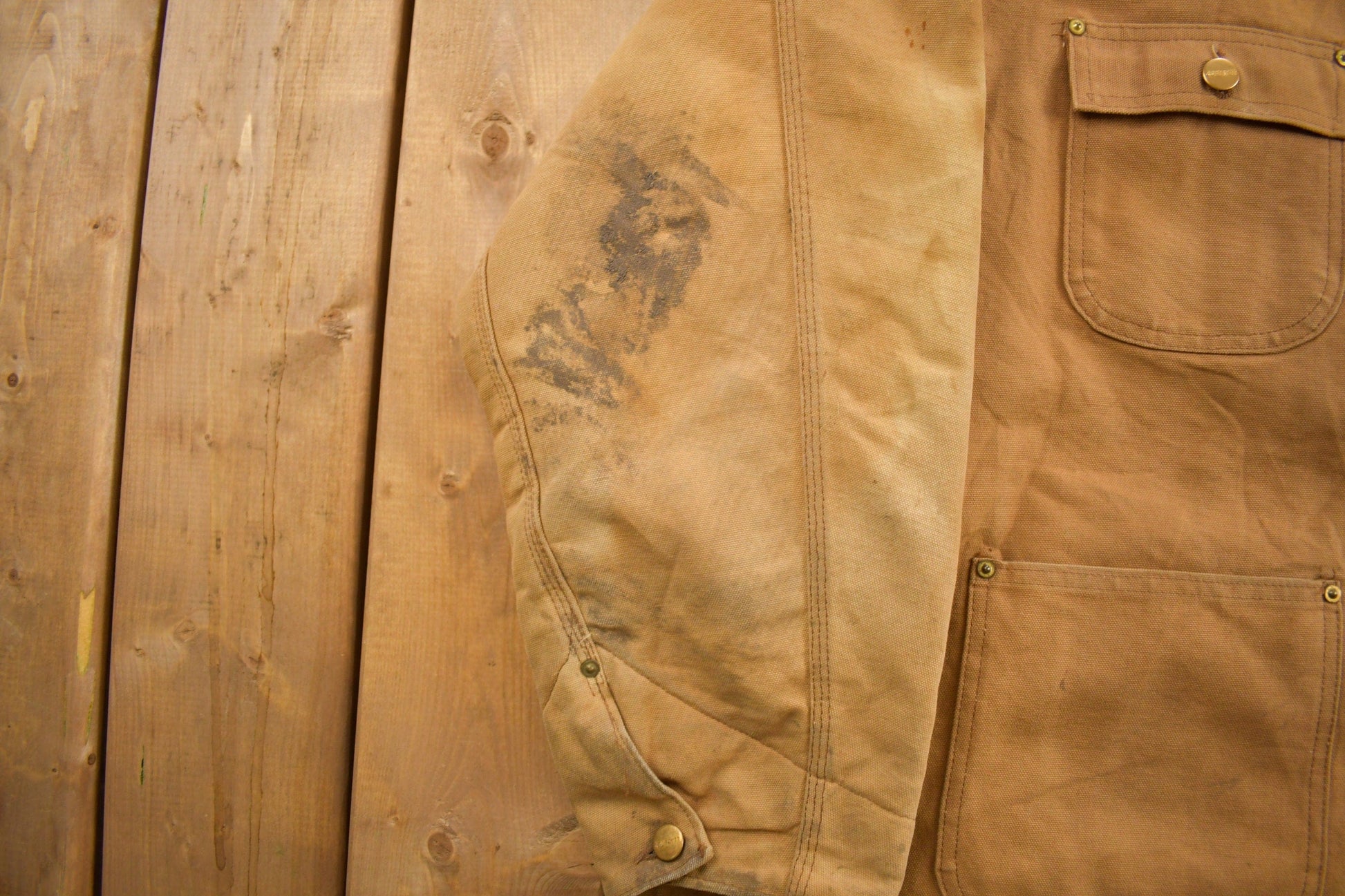 Vintage 1980s Carhartt Blanket Lined Chore Coat Men's 2XL from propervintagecanada