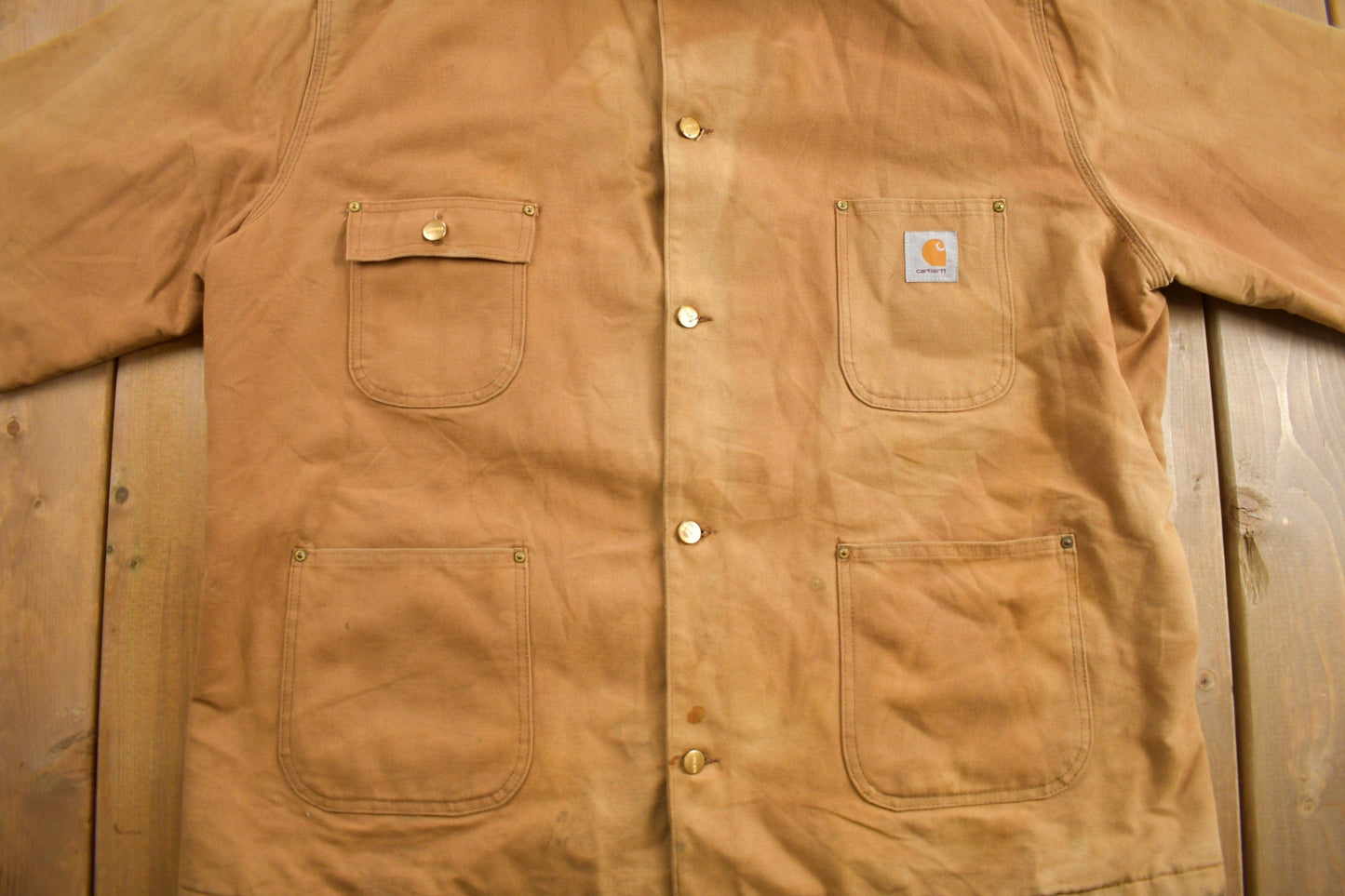 Vintage 1980s Carhartt Blanket Lined Chore Coat Men's 2XL from propervintagecanada