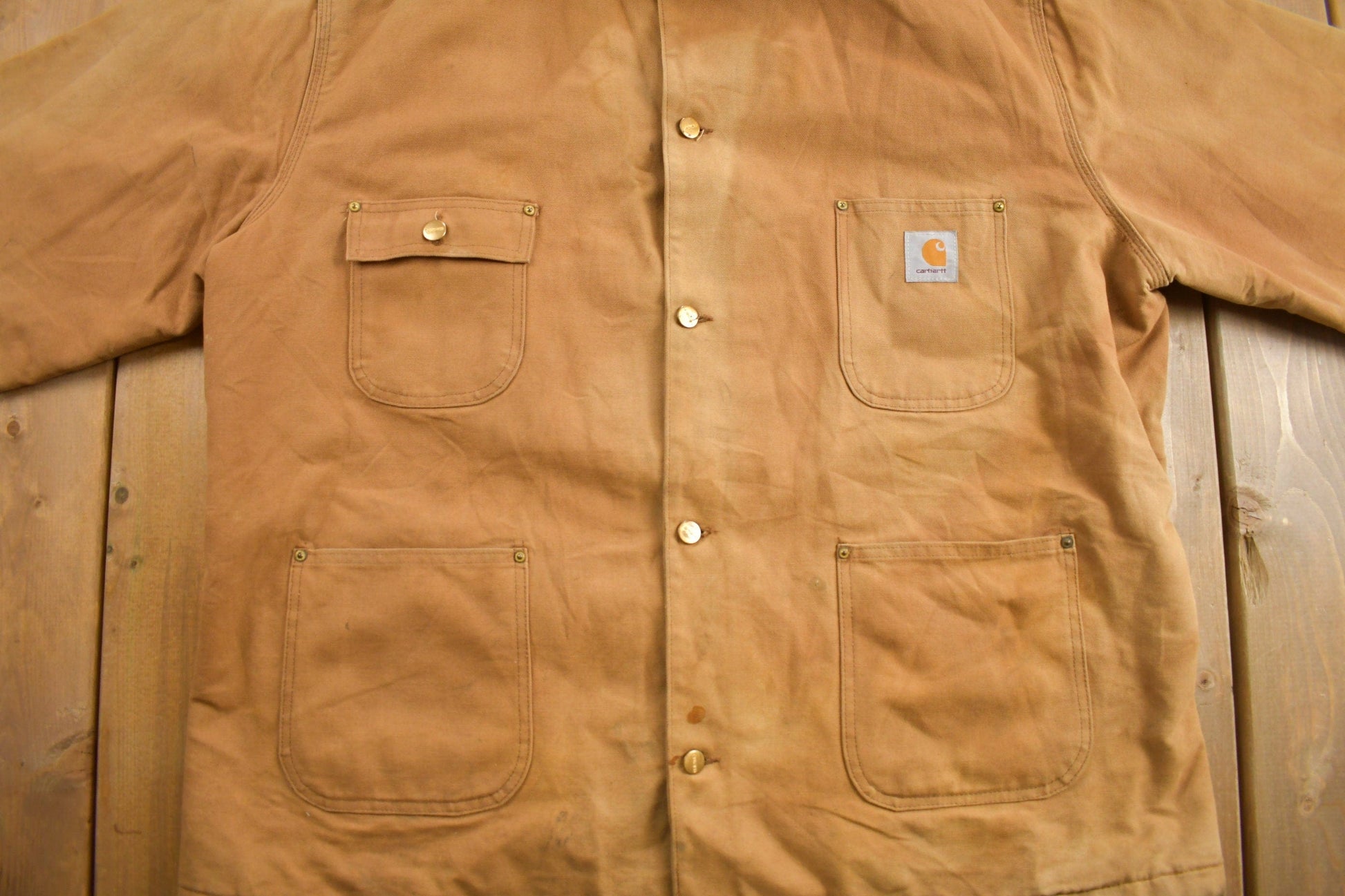 Vintage 1980s Carhartt Blanket Lined Chore Coat Men's 2XL from propervintagecanada