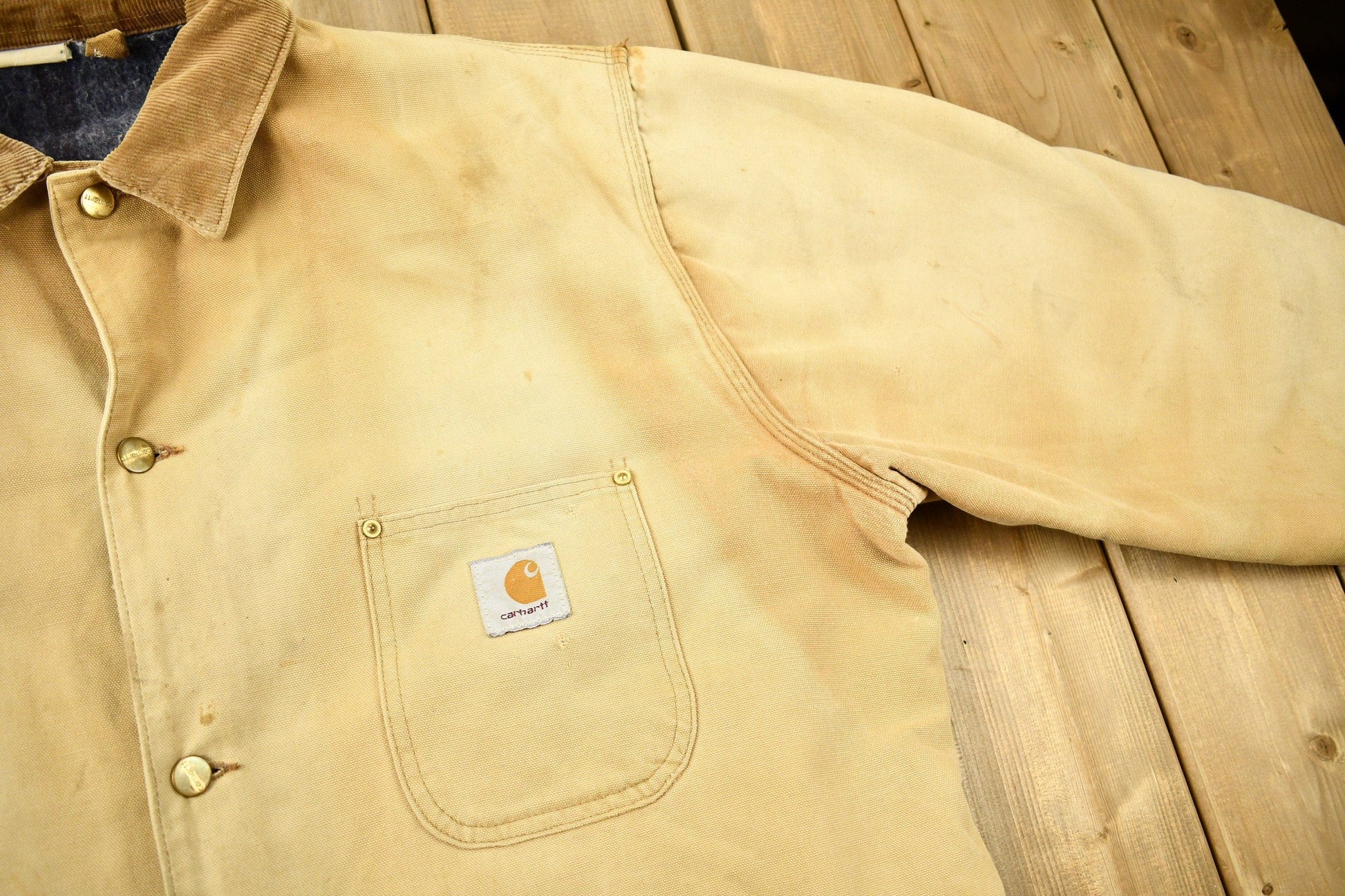 Vintage 1980s Carhartt Blanket Lined Chore Coat Men's 2XL from propervintagecanada