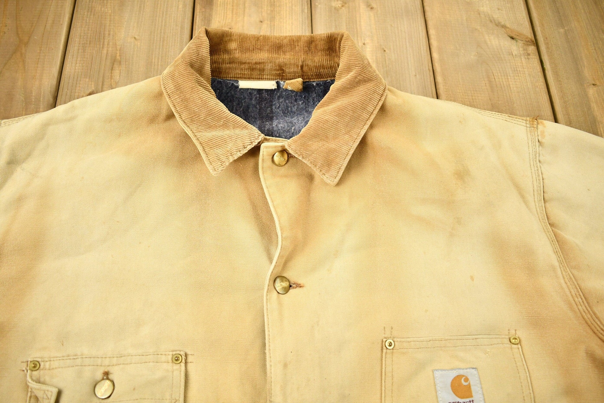 Vintage 1980s Carhartt Blanket Lined Chore Coat Men's 2XL from propervintagecanada