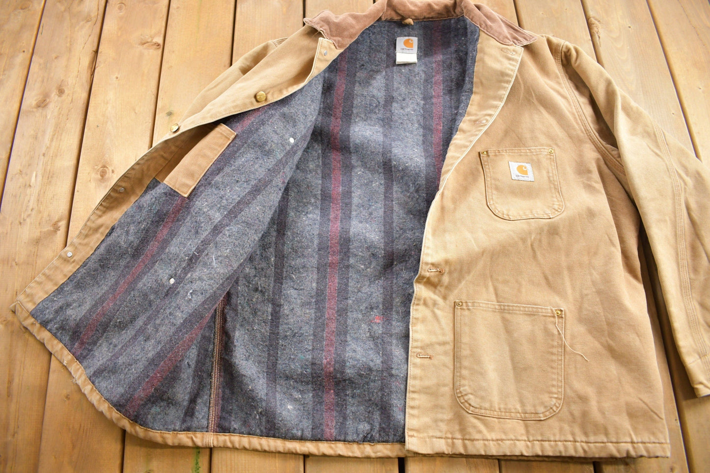 Vintage 1980s Carhartt Blanket Lined Chore Coat Men's 3XL from propervintagecanada