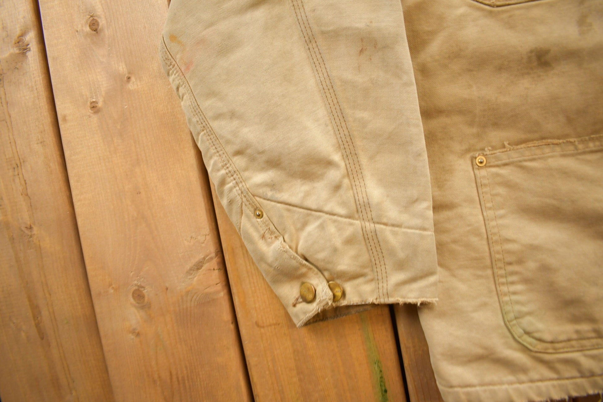Vintage 1980s Carhartt Blanket Lined Chore Coat Men's XL from propervintagecanada