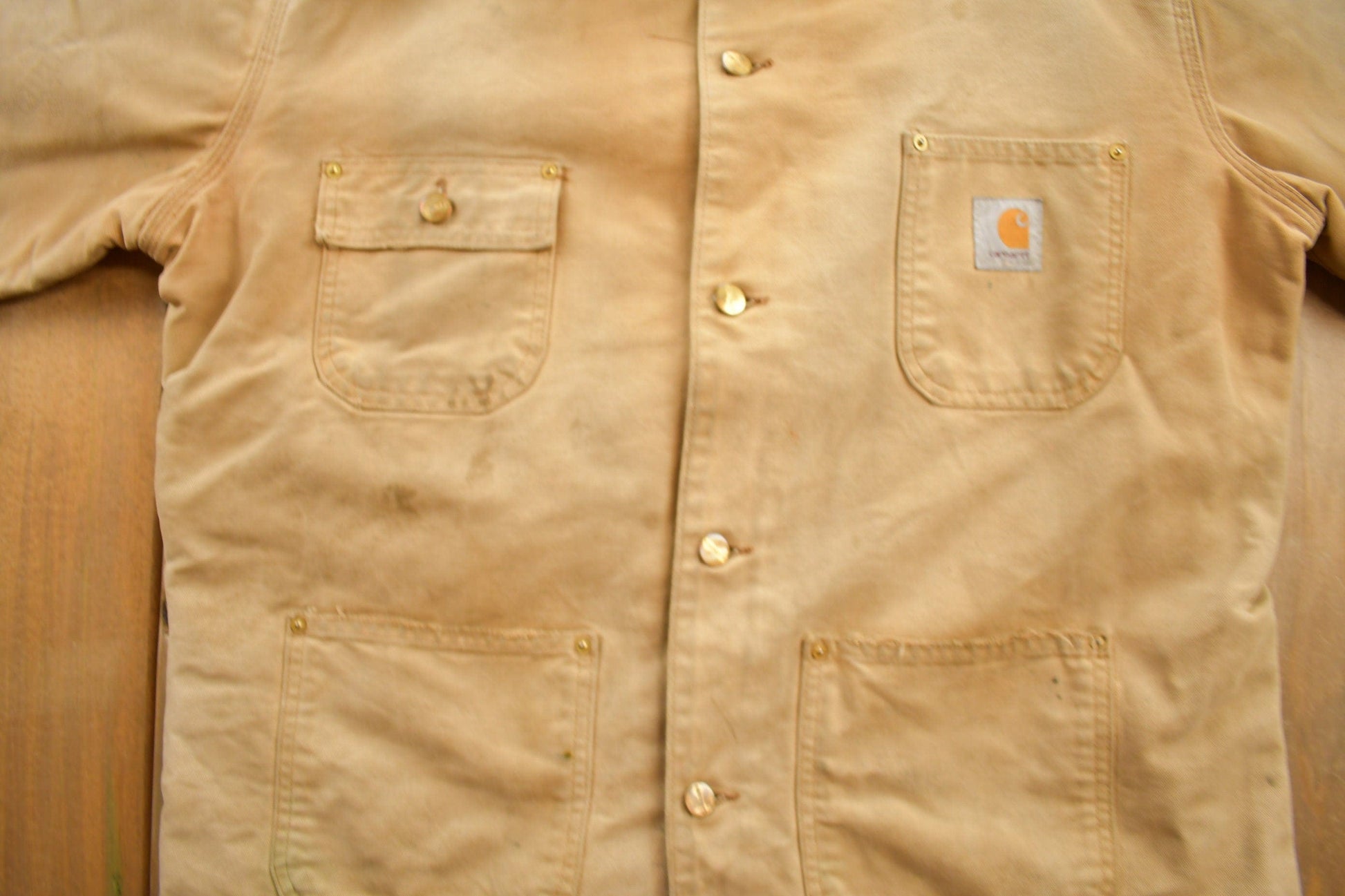 Vintage 1980s Carhartt Blanket Lined Chore Coat Men's XL from propervintagecanada