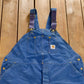 Vintage 1980s Carhartt Blue Canvas Double Knee Overalls Men's 48 x 30 from propervintagecanada