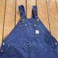 Vintage 1980s Carhartt Blue Canvas Double Knee Overalls Men's 50 x 31 from propervintagecanada
