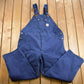 Vintage 1980s Carhartt Blue Canvas Double Knee Overalls Men's 50 x 31 from propervintagecanada