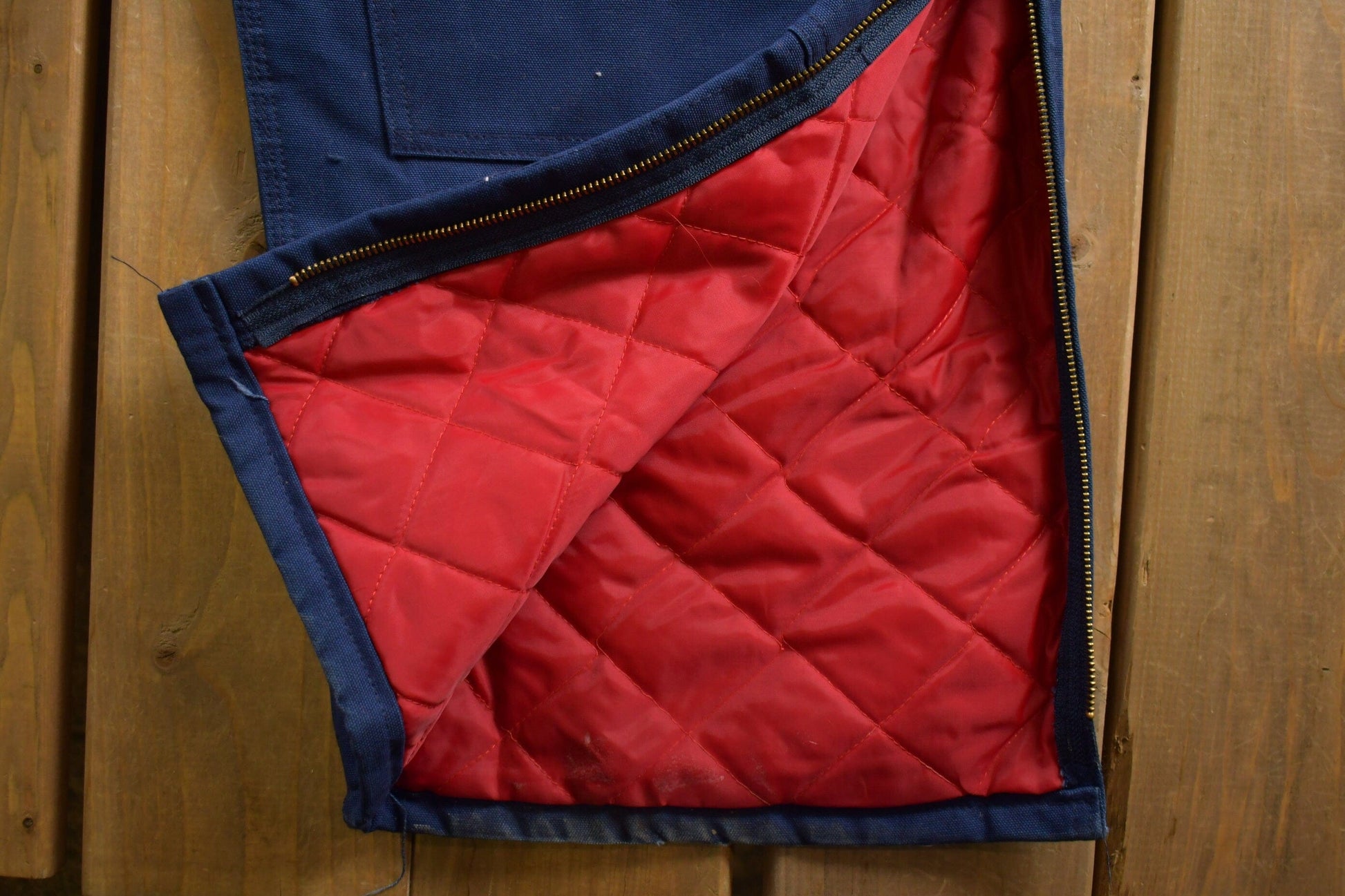 Vintage 1980s Carhartt Blue Canvas Double Knee Overalls Men's 50 x 31 from propervintagecanada