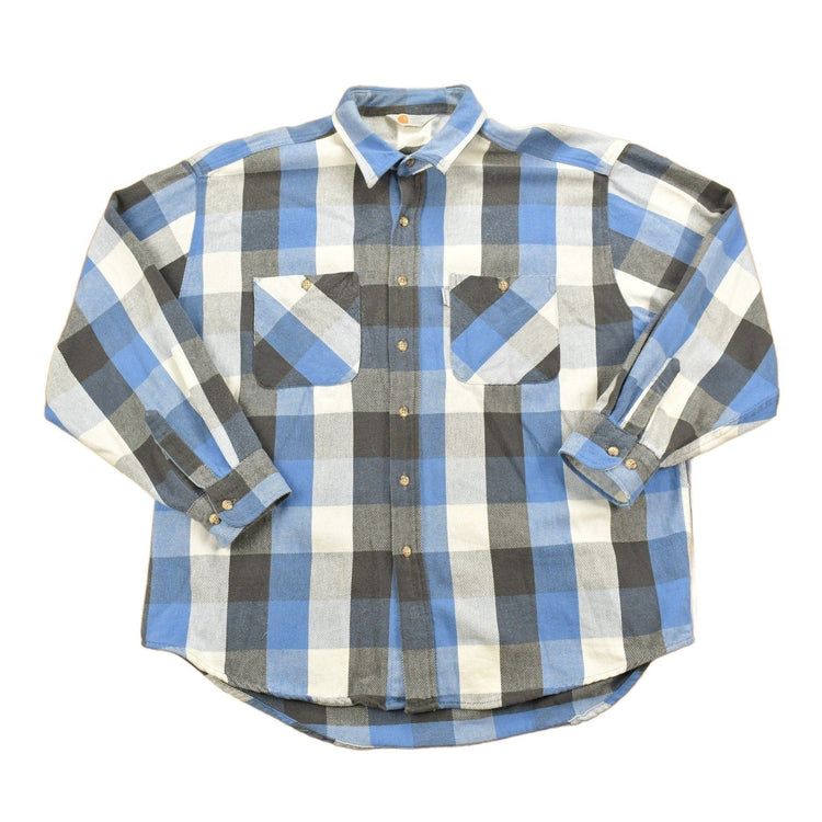Vintage 1980s Carhartt Button Up Plaid Shirt Buffalo Plaid Men's 2XL from propervintagecanada