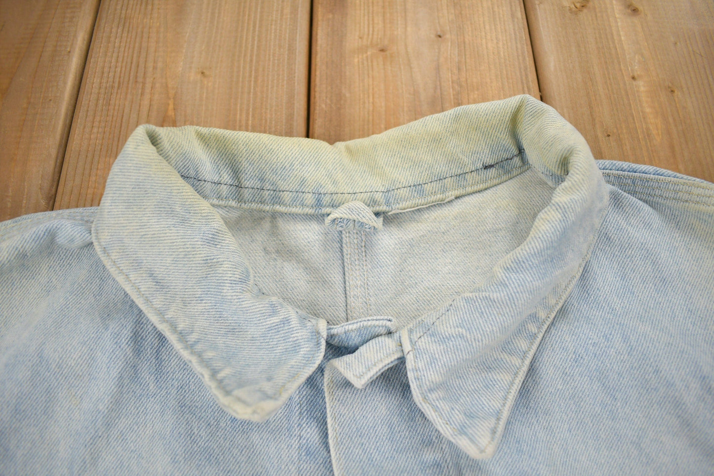 Vintage 1980s Carhartt Detroit Light Wash Denim Jean Jacket Men's XL from propervintagecanada