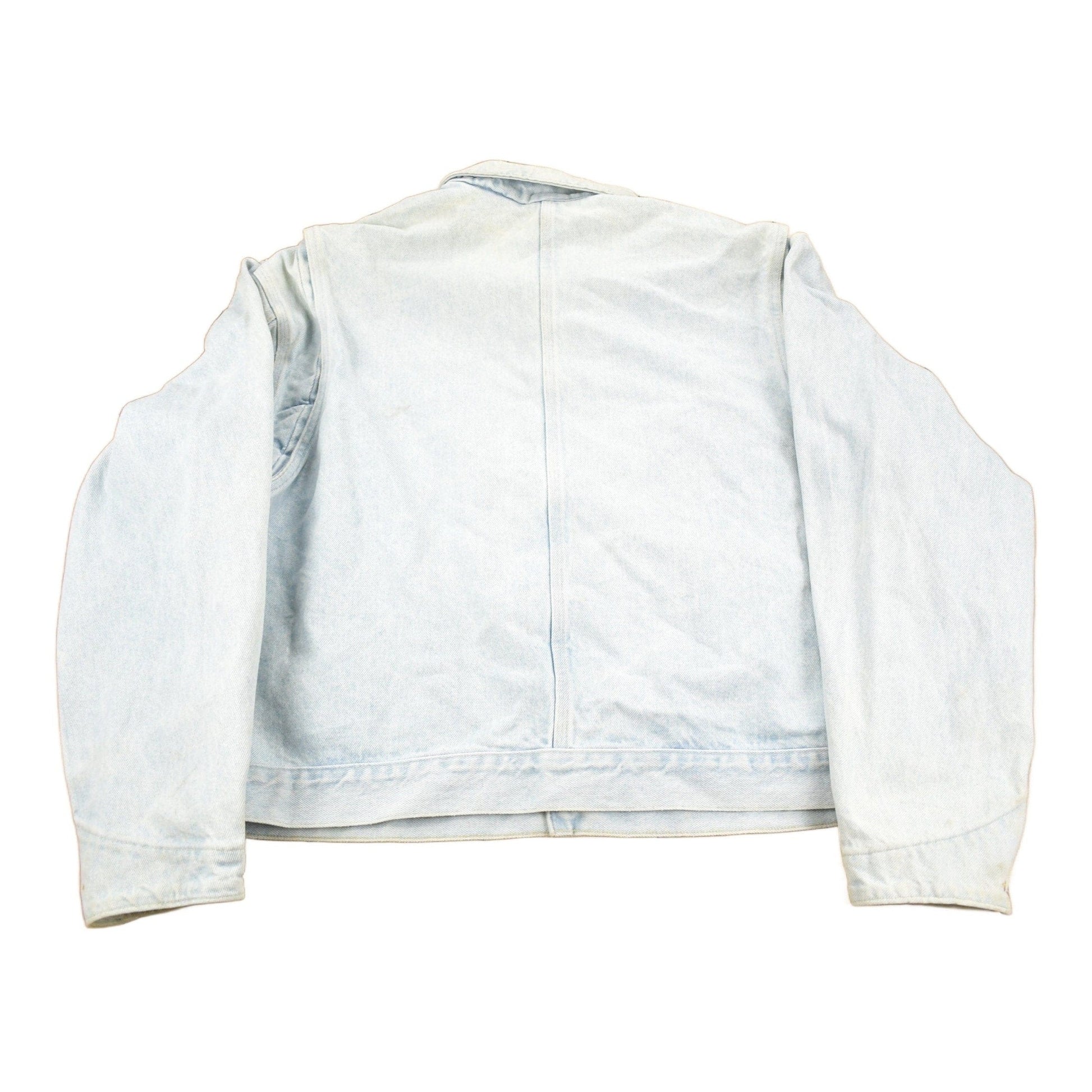 Vintage 1980s Carhartt Detroit Light Wash Denim Jean Jacket Men's XL from propervintagecanada