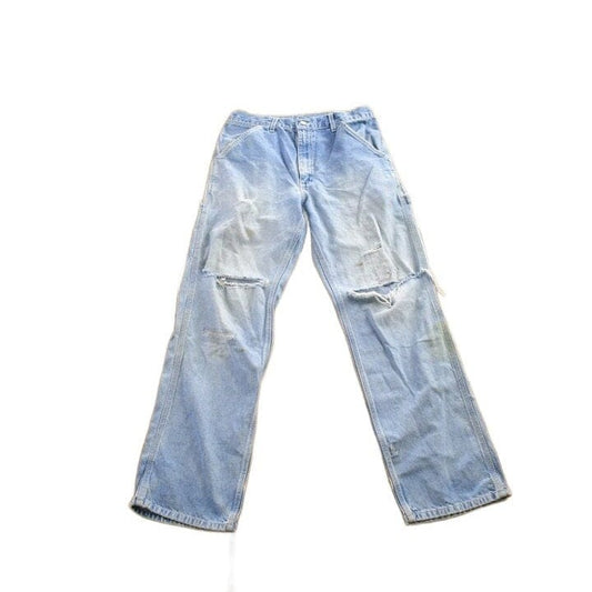 Vintage 1980s Carhartt Distressed Denim Jeans Men's 30 x 30 from propervintagecanada