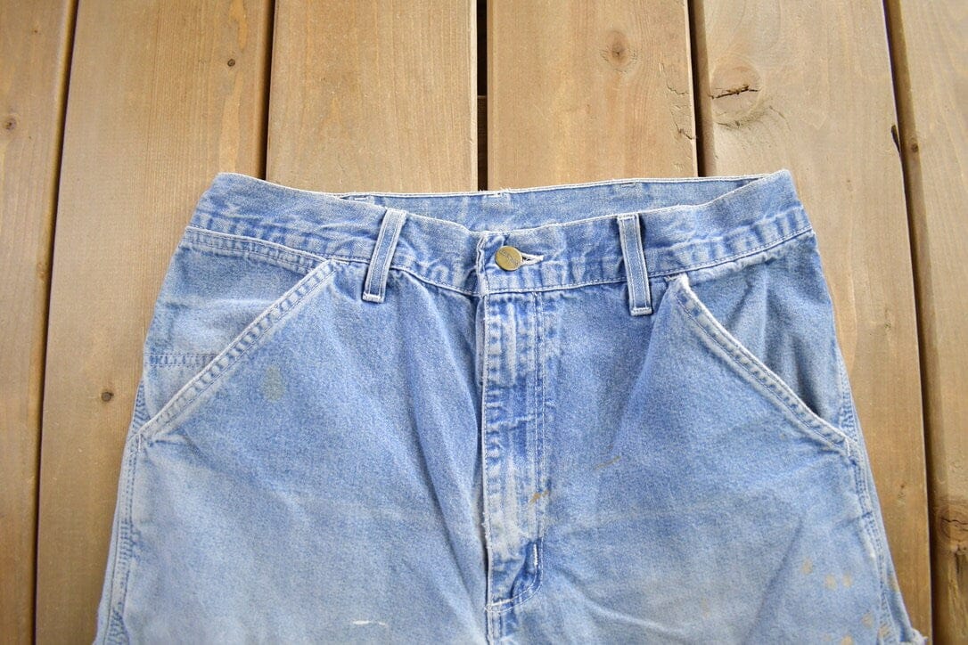 Vintage 1980s Carhartt Distressed Denim Jeans Men's 30 x 30 from propervintagecanada