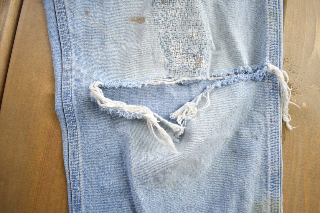 Vintage 1980s Carhartt Distressed Denim Jeans Men's 30 x 30 from propervintagecanada