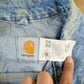 Vintage 1980s Carhartt Distressed Denim Trucker Work Jacket Men's Large from propervintagecanada