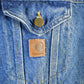 Vintage 1980s Carhartt Distressed Denim Trucker Work Jacket Men's Large from propervintagecanada